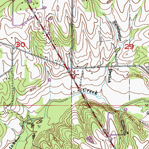Topographic Map of Community Church, AL