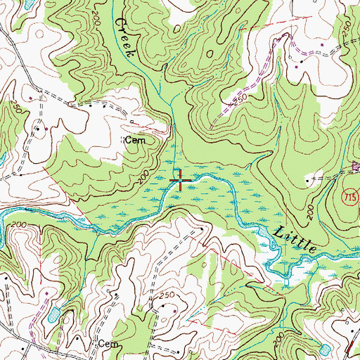 Topographic Map of Hollowing Creek, VA