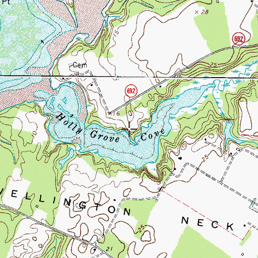 Topographic Map of Holly Grove Cove, VA