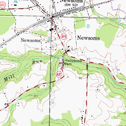 Topographic Map of Hollywood Cemetery, VA