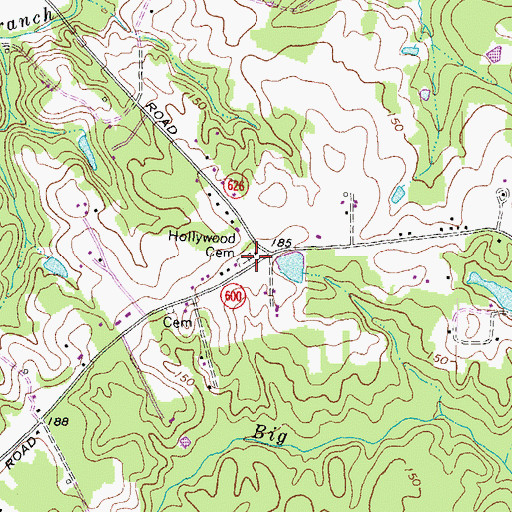 Topographic Map of Hollywood Cemetery, VA