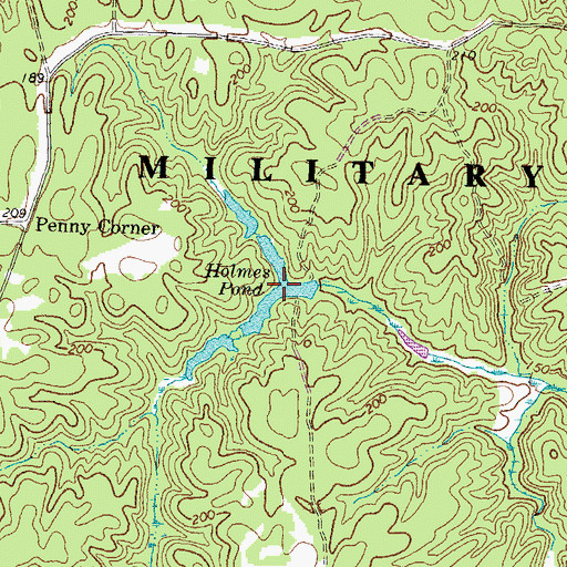 Topographic Map of Holmes Pond, VA