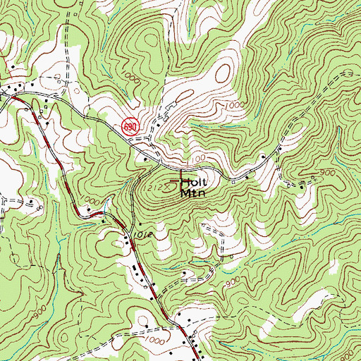 Topographic Map of Holt Mountain, VA