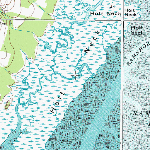 Topographic Map of Holt Neck, VA