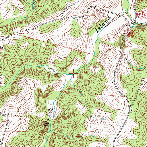 Topographic Map of Holts Branch, VA