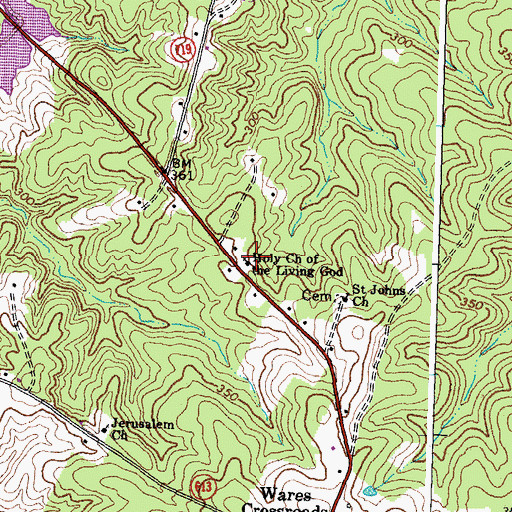 Topographic Map of Holy Church of the Living God, VA