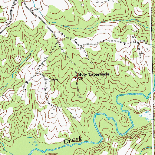 Topographic Map of Holy Tabernacle Church, VA