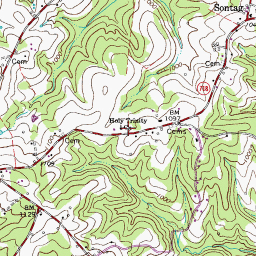Topographic Map of Holy Trinity Church, VA