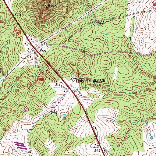 Topographic Map of Holy Trinity Church, VA