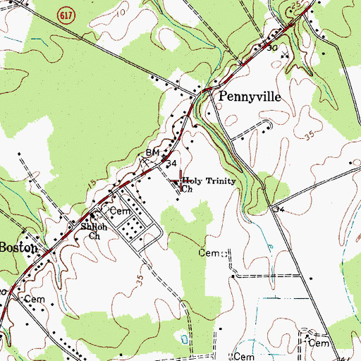 Topographic Map of Holy Trinity Church, VA