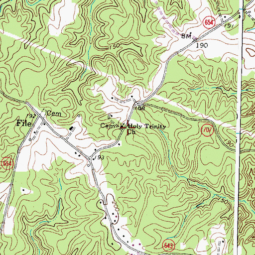 Topographic Map of Holy Trinity Church, VA