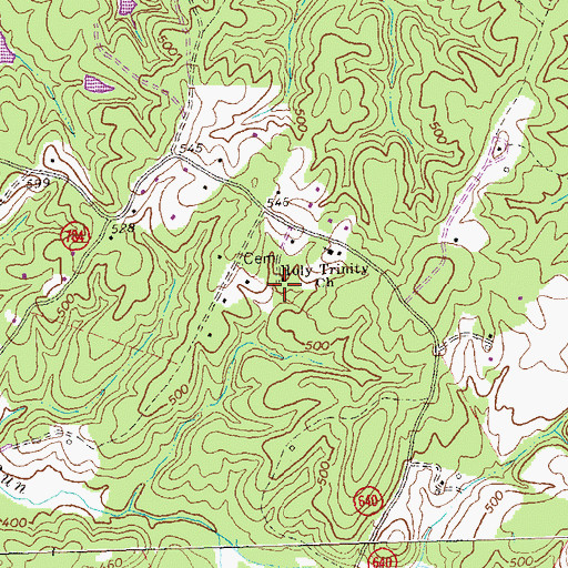 Topographic Map of Holy Trinity Church, VA