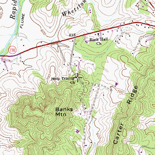 Topographic Map of Holy Trinity Church, VA