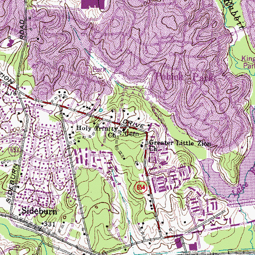 Topographic Map of Holy Trinity Church, VA