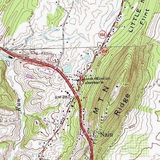 Topographic Map of Home Mission Tabernacle, VA