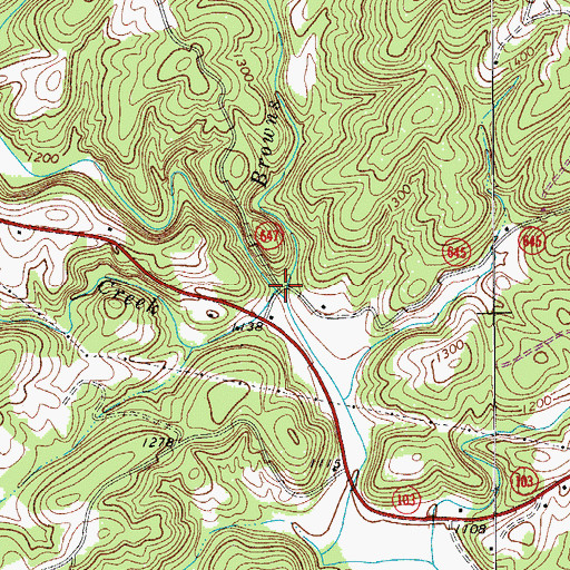 Topographic Map of Hookers Creek, VA