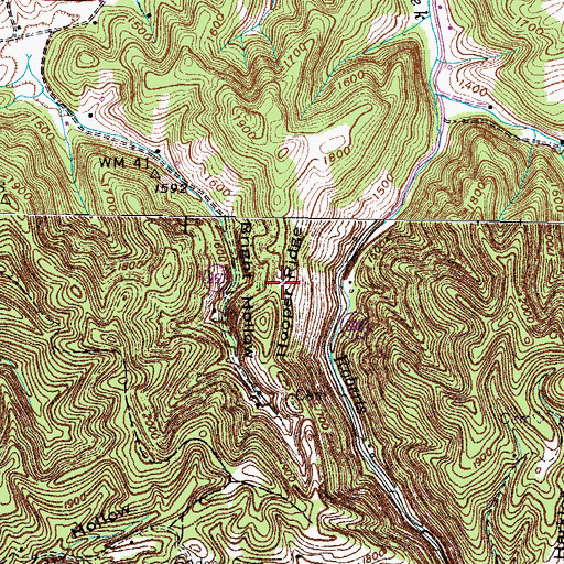 Topographic Map of Hooper Ridge, VA