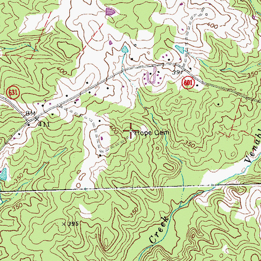 Topographic Map of Hope Cemetery, VA