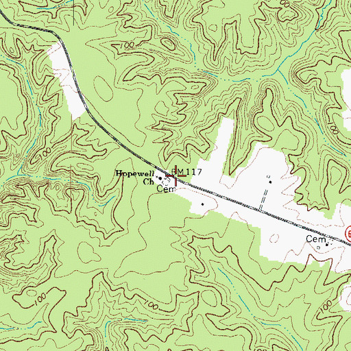 Topographic Map of Hopewell Church, VA