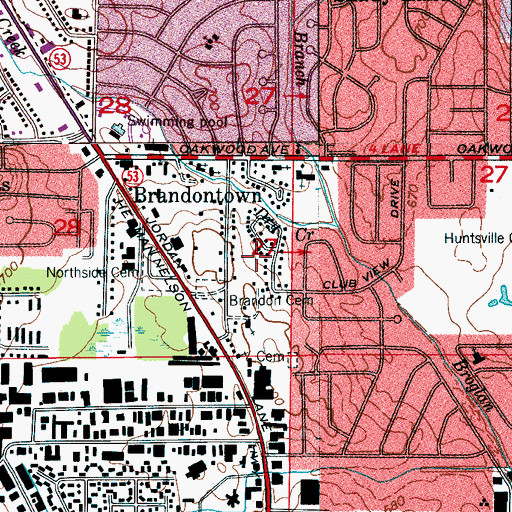 Topographic Map of Country Club Gardens, AL