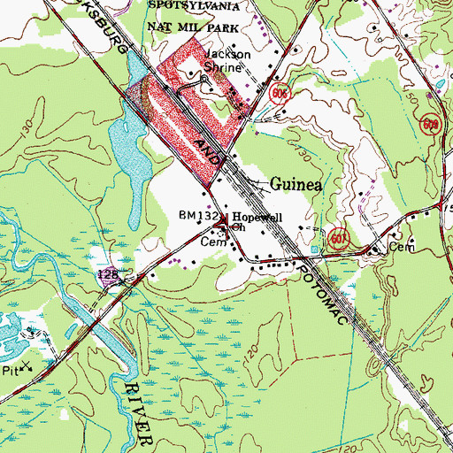 Topographic Map of Hopewell Church, VA