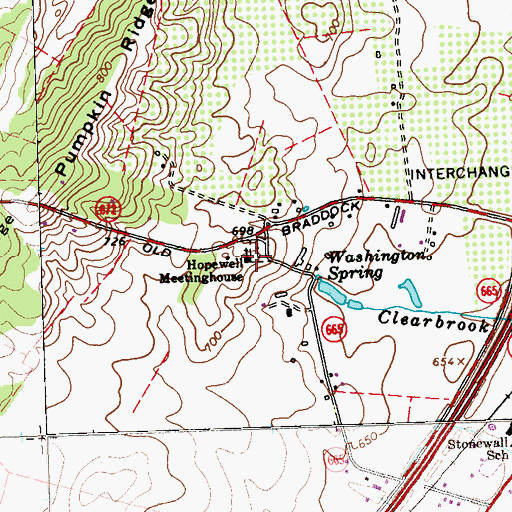Topographic Map of Hopewell Meetinghouse, VA