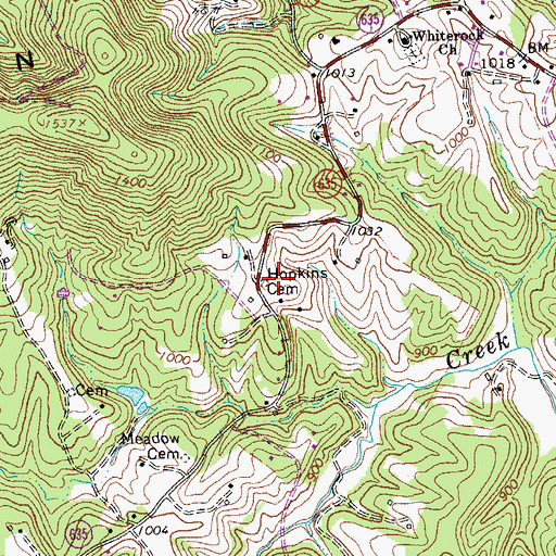 Topographic Map of Hopkins Cemetery, VA