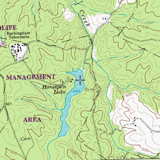 Topographic Map of Horsepen Lake, VA