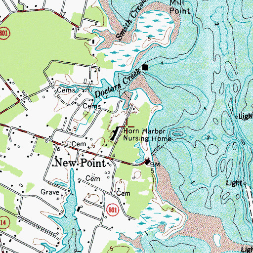 Topographic Map of Horn Harbor Nursing Home, VA