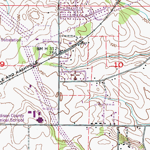 Topographic Map of Country Village, AL