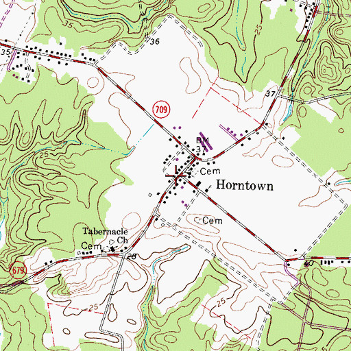Topographic Map of Horntown, VA