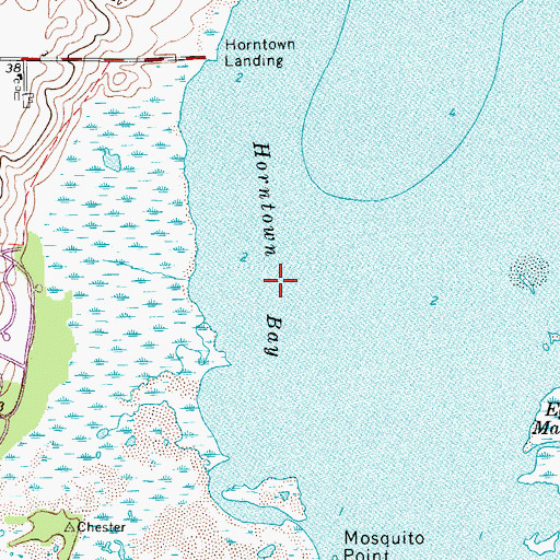 Topographic Map of Horntown Bay, VA
