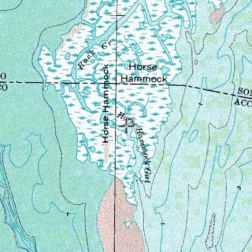 Topographic Map of Horse Hammock Gut, VA