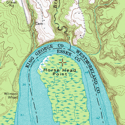 Topographic Map of Horse Head Point, VA