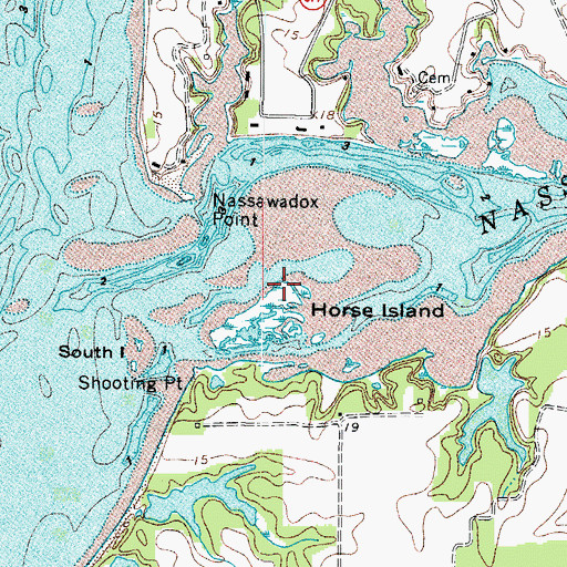 Topographic Map of Horse Island, VA