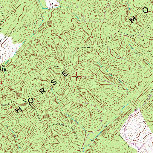 Topographic Map of Horse Mountain, VA