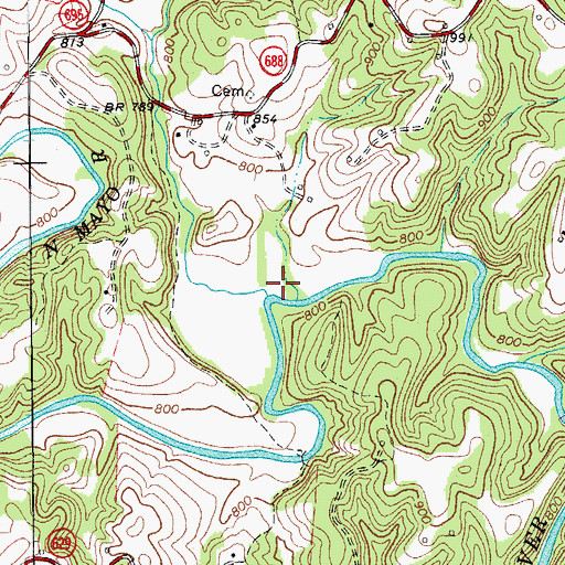 Topographic Map of Horse Pasture Creek, VA