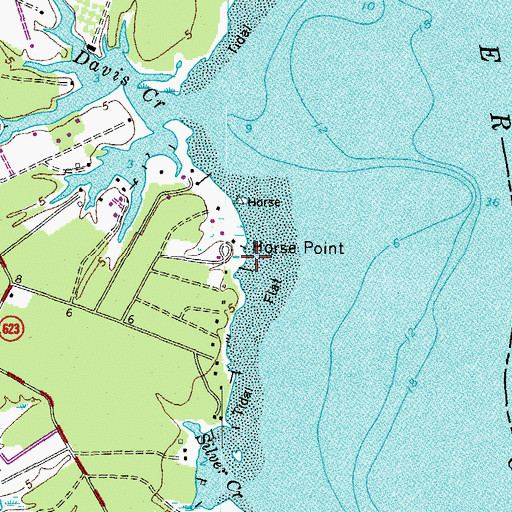 Topographic Map of Horse Point, VA