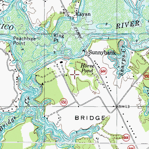 Topographic Map of Horse Pond, VA