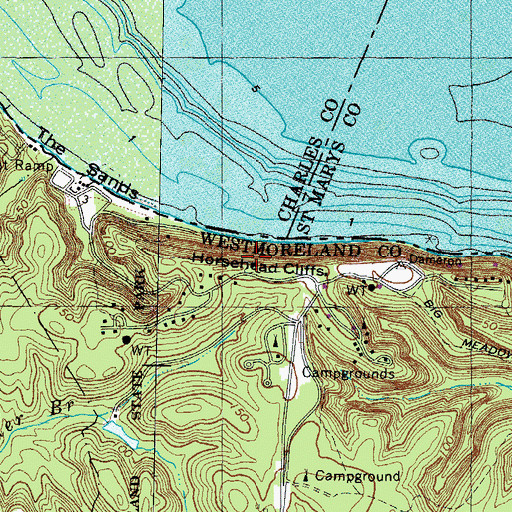 Topographic Map of Horsehead Cliffs, VA