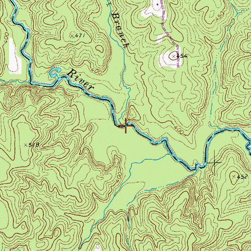Topographic Map of Horsepen Branch, VA