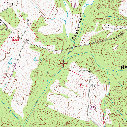 Topographic Map of Horsepen Creek, VA