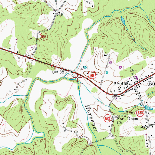 Topographic Map of Horsepen Creek, VA