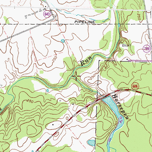 Topographic Map of Horsepen Run, VA