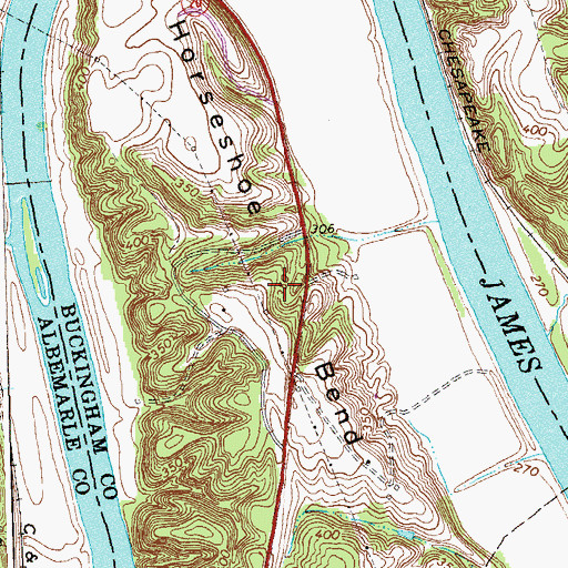 Topographic Map of Horseshoe Bend, VA