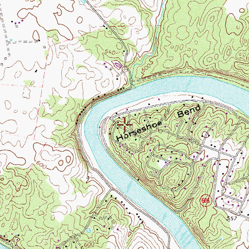Topographic Map of Horseshoe Bend, VA