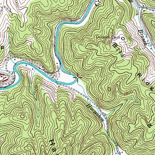 Topographic Map of Horseshoe Branch, VA