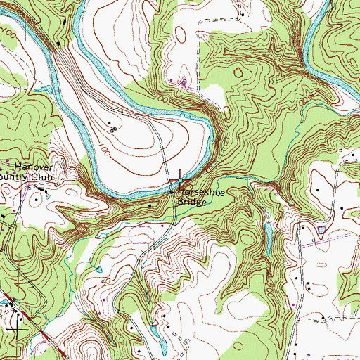 Topographic Map of Horseshoe Bridge, VA
