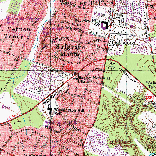 Topographic Map of Hosley Memorial Chapel, VA