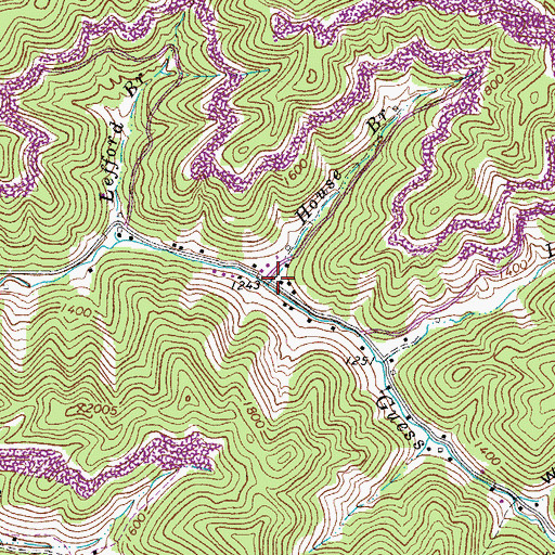 Topographic Map of House Branch, VA